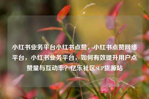 小红书业务平台小红书点赞	，小红书点赞网络平台，小红书业务平台，如何有效提升用户点赞量与互动率？亿乐社区SUP货源站  第1张