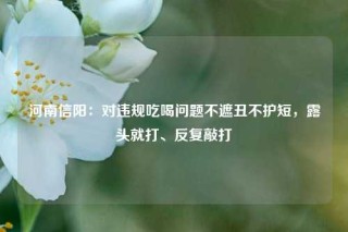 河南信阳：对违规吃喝问题不遮丑不护短，露头就打、反复敲打