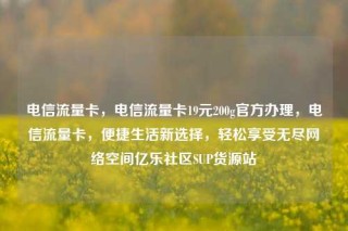 电信流量卡，电信流量卡19元200g官方办理，电信流量卡，便捷生活新选择，轻松享受无尽网络空间亿乐社区SUP货源站
