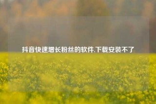 抖音快速增长粉丝的软件,下载安装不了