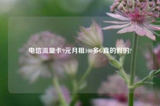 电信流量卡9元月租100多G真的假的?