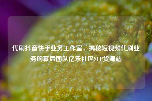 代刷抖音快手业务工作室，揭秘短视频代刷业务的幕后团队亿乐社区SUP货源站  第1张