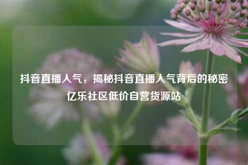 抖音直播人气，揭秘抖音直播人气背后的秘密亿乐社区低价自营货源站  第1张