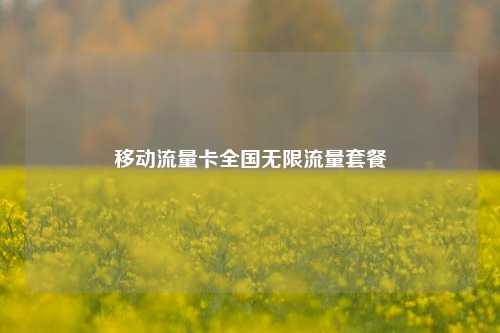 移动流量卡全国无限流量套餐  第1张