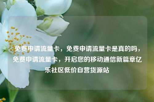免费申请流量卡，免费申请流量卡是真的吗	，免费申请流量卡，开启您的移动通信新篇章亿乐社区低价自营货源站  第1张