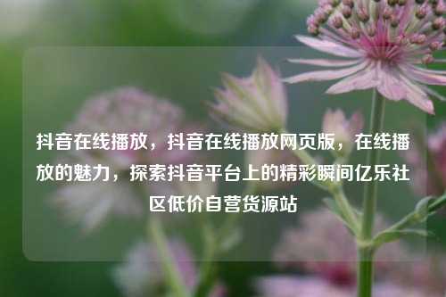 抖音在线播放	，抖音在线播放网页版，在线播放的魅力，探索抖音平台上的精彩瞬间亿乐社区低价自营货源站  第1张