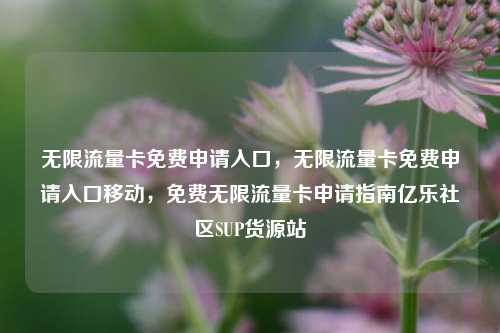 无限流量卡免费申请入口，无限流量卡免费申请入口移动，免费无限流量卡申请指南亿乐社区SUP货源站  第1张