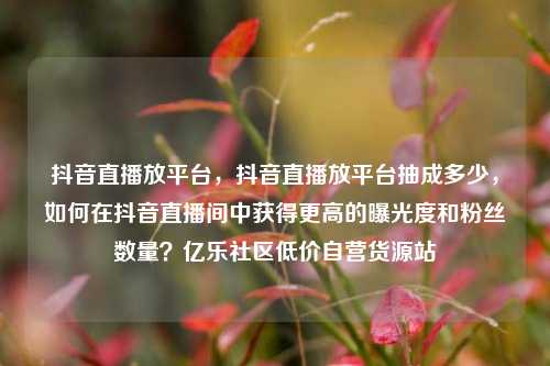 抖音直播放平台	，抖音直播放平台抽成多少，如何在抖音直播间中获得更高的曝光度和粉丝数量？亿乐社区低价自营货源站  第1张