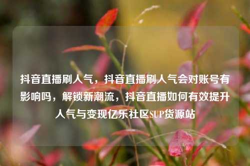 抖音直播刷人气	，抖音直播刷人气会对账号有影响吗，解锁新潮流，抖音直播如何有效提升人气与变现亿乐社区SUP货源站  第1张