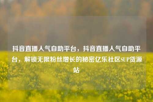 抖音直播人气自助平台	，抖音直播人气自助平台，解锁无限粉丝增长的秘密亿乐社区SUP货源站  第1张